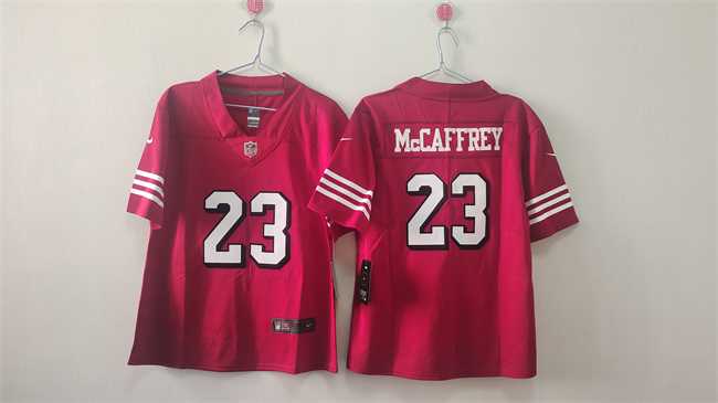 Women%27s San Francisco 49ers #23 Christian McCaffrey Red Alternate Stitched Jersey->customized nfl jersey->Custom Jersey